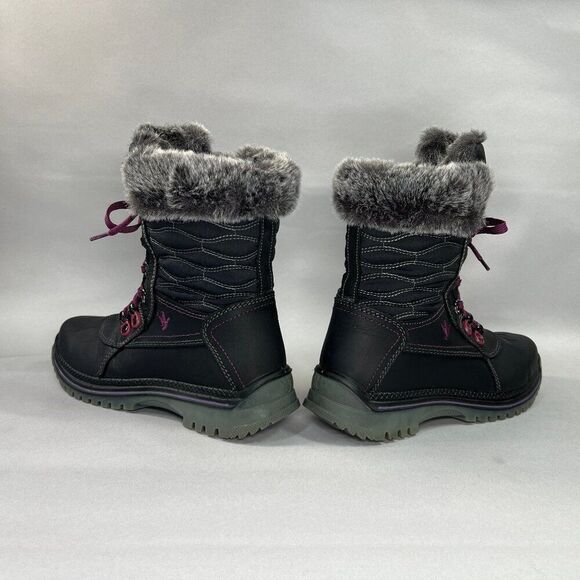 Santana Canada Maldine 2 Boots Women's Size 7 Black Leather Faux Fur Winter Boot - Picture 6 of 15